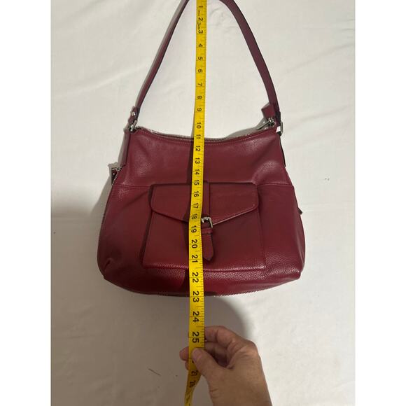S-Zone Hobo expandable width hand bag, Burgandy  Cow Hide leather Zip closure - Picture 13 of 13